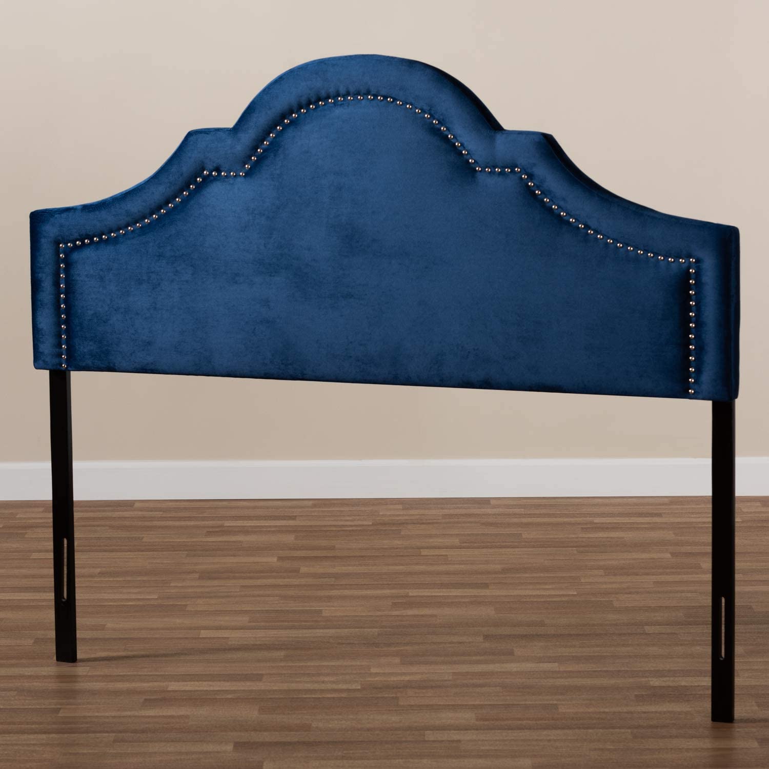 Baxton Studio Rita Modern and Contemporary Navy Blue Velvet Fabric Upholstered Full Size Headboard