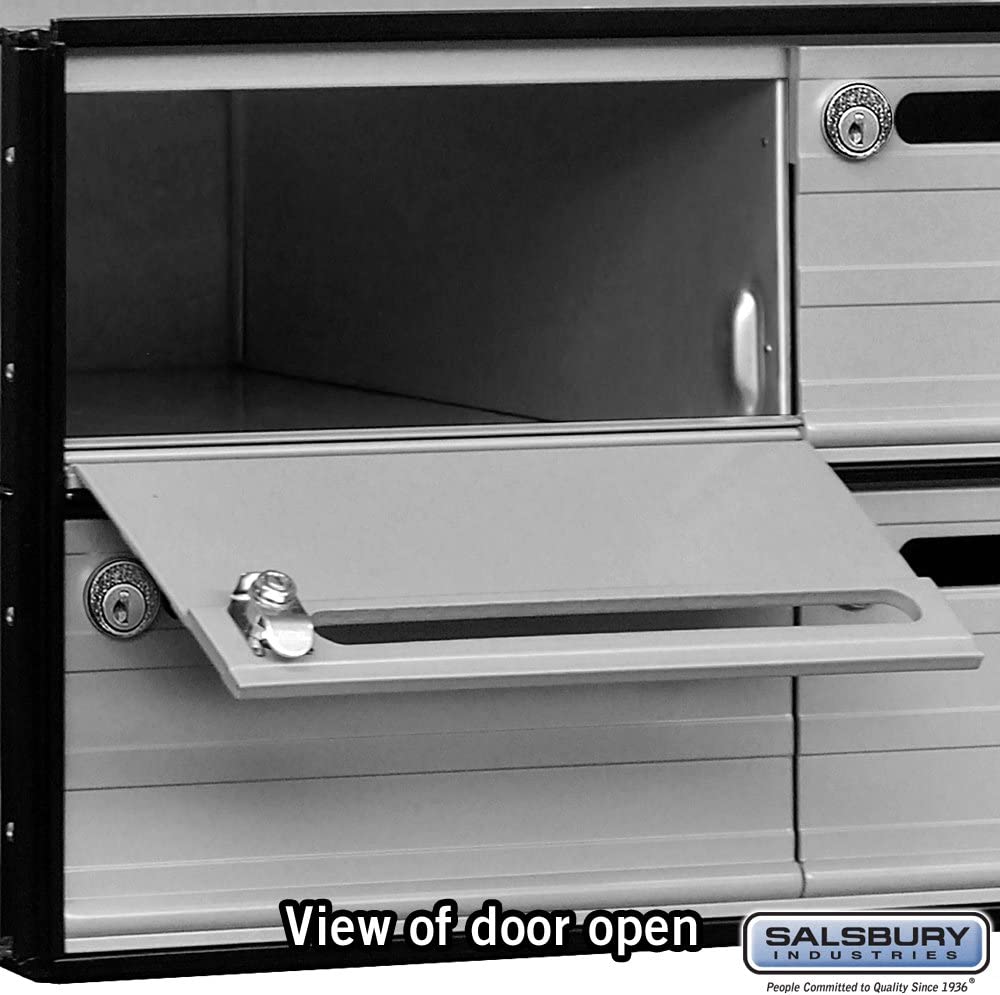 Salsbury Industries 2404 Data Distribution System Aluminum Box, 4 Doors, Aluminum with Black Trim