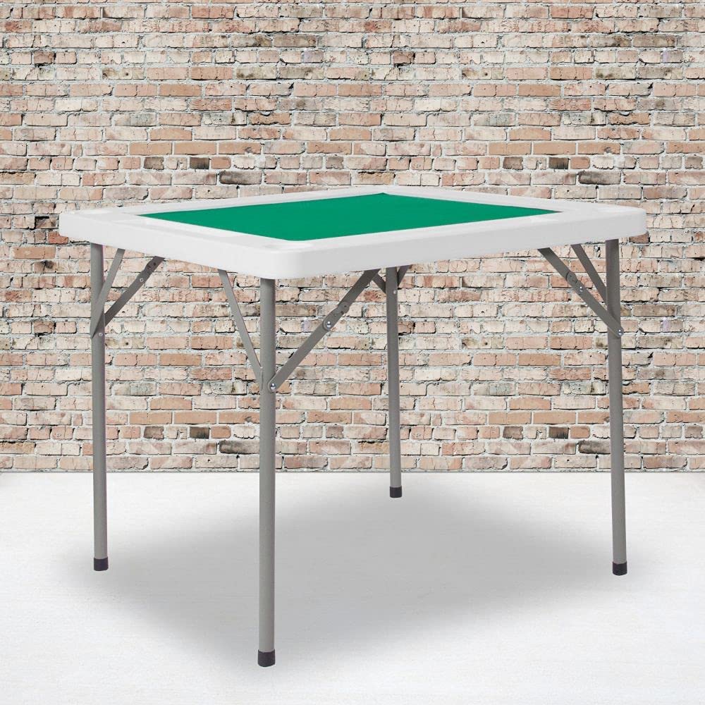 Flash Furniture 34.5&#34; Square 4-Player Folding Card Game Table with Green Playing Surface and Cup Holders
