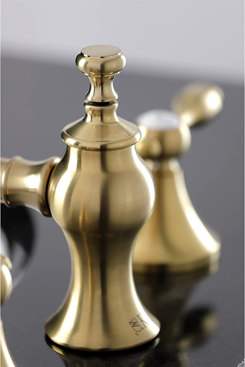 Kingston Brass KC7067TAL Tudor 8 in. Widespread Bathroom Faucet, Brushed Brass