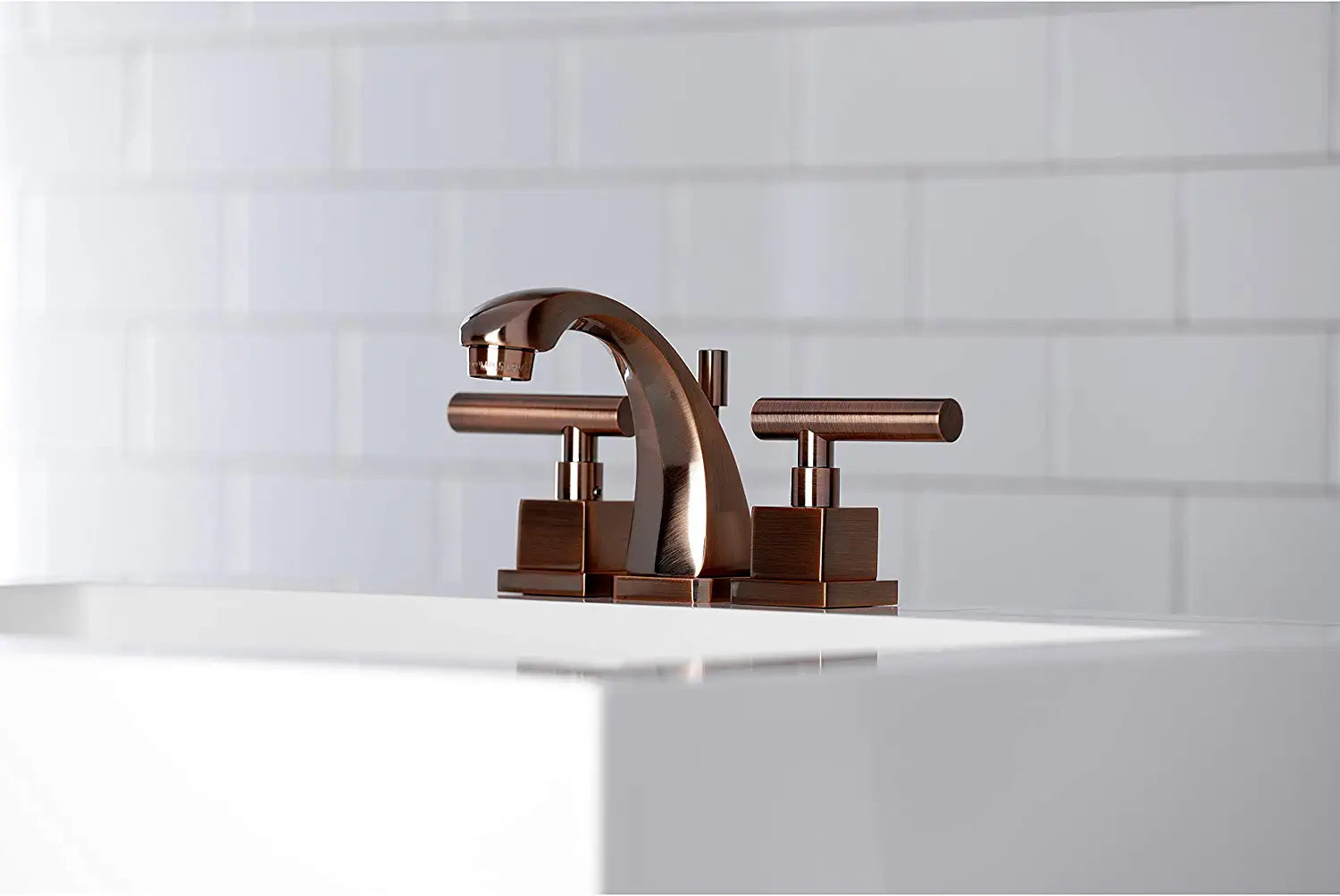 Kingston Brass KS494CQLAC Claremont Widespread Bathroom Faucet, Antique Copper