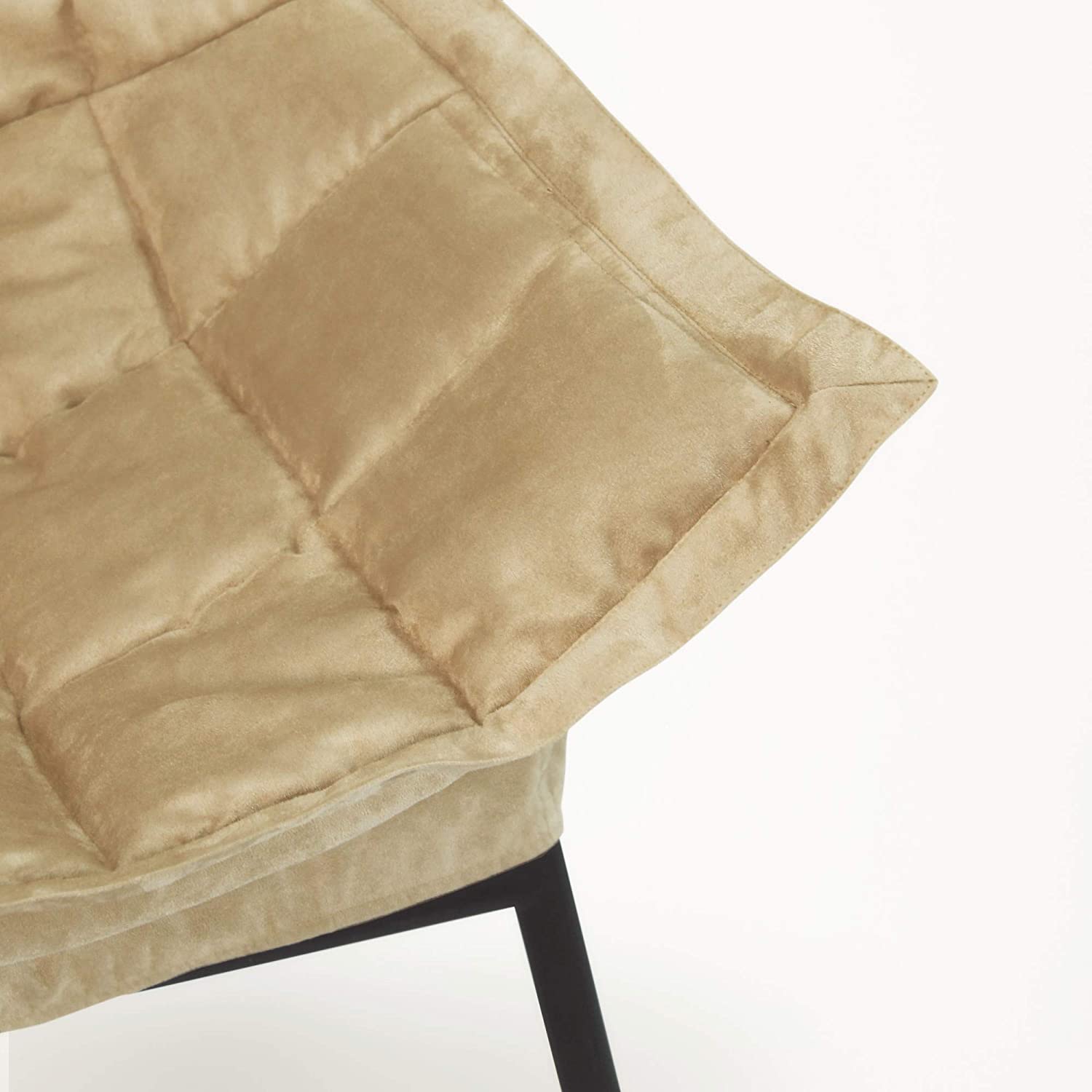 Casual Home Milano Chair with Black Metal Frame and Microsuede Outer Cover, Tan