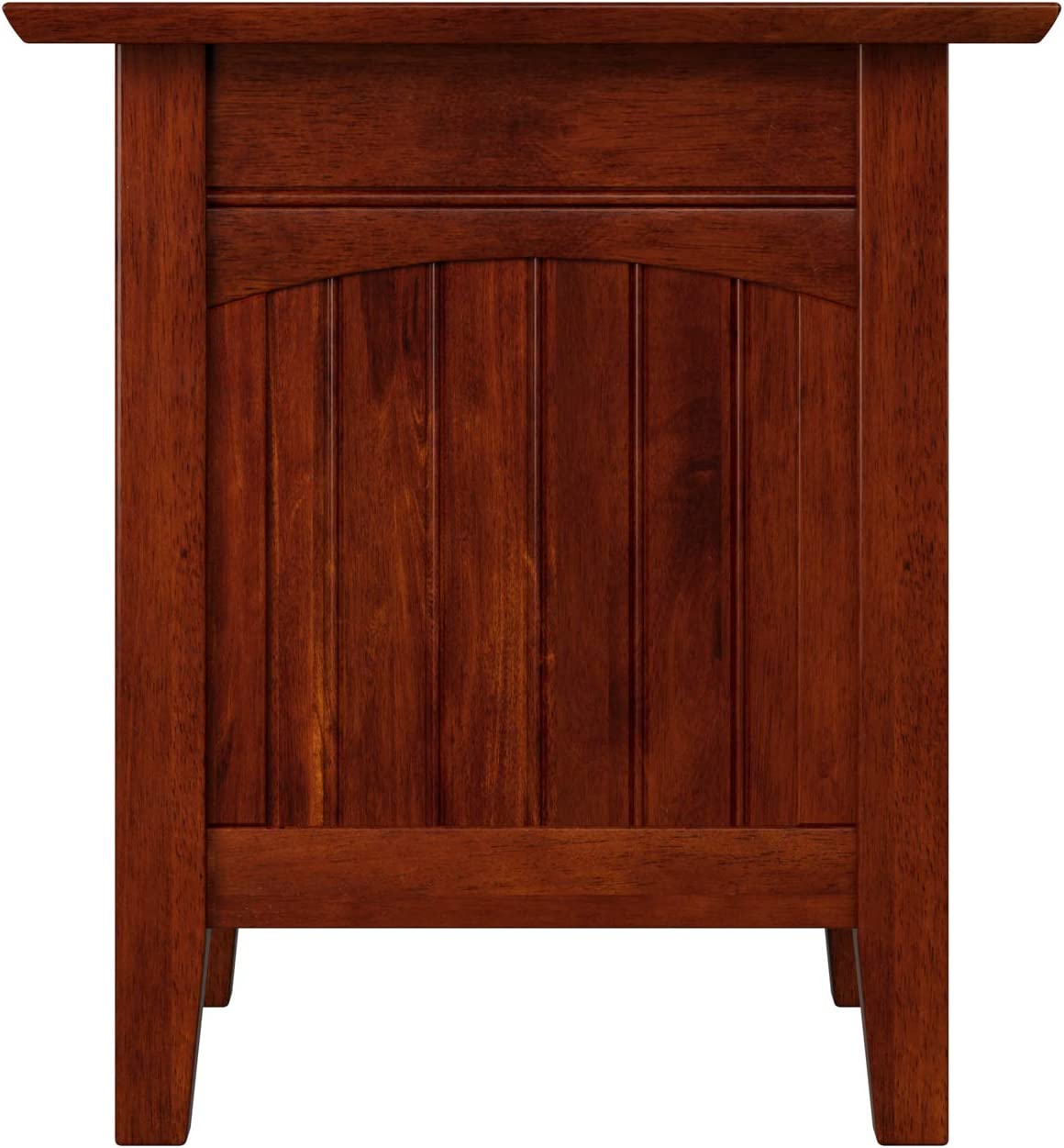 AFI Nantucket End Table with Charger, 20&#34; x 20&#34;, Walnut
