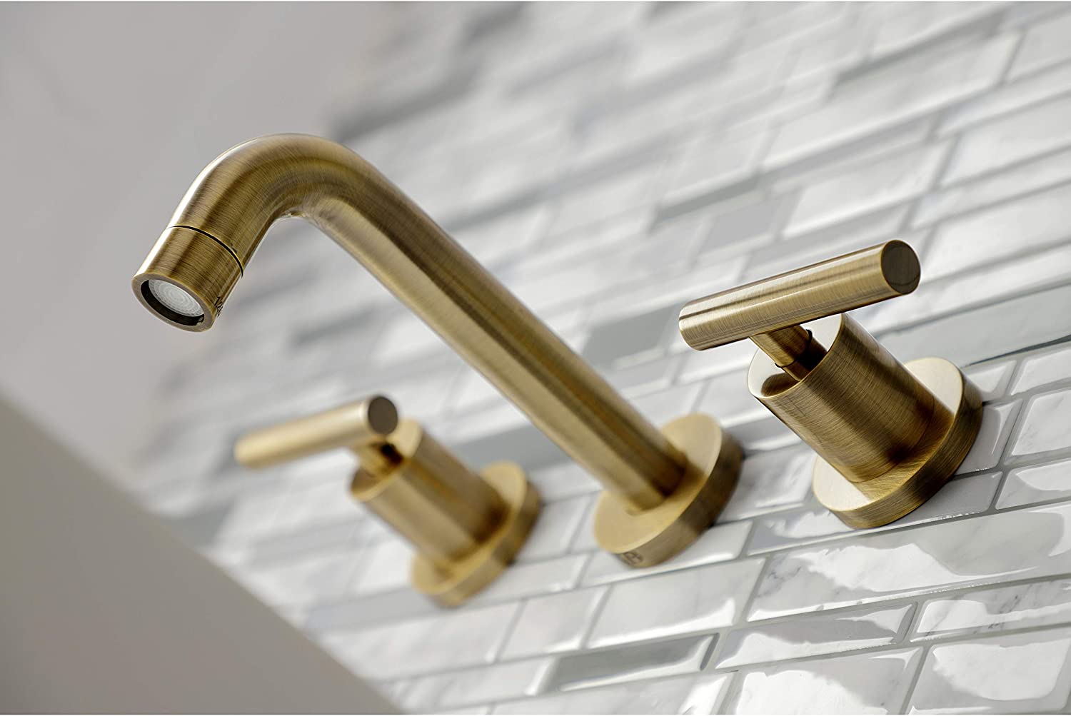 Kingston Brass KS8123CML Manhattan Bathroom Faucet, Antique Brass