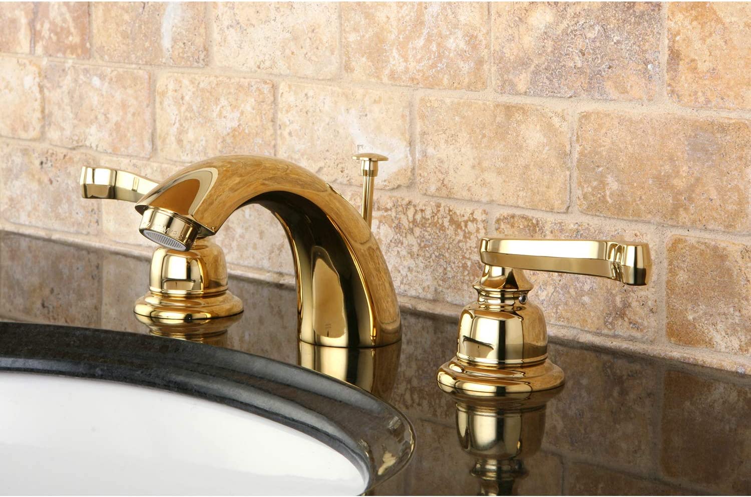 Kingston Brass KB8954FL Royale Mini-Widespread Bathroom Faucet, Polished Chrome/Polished Brass