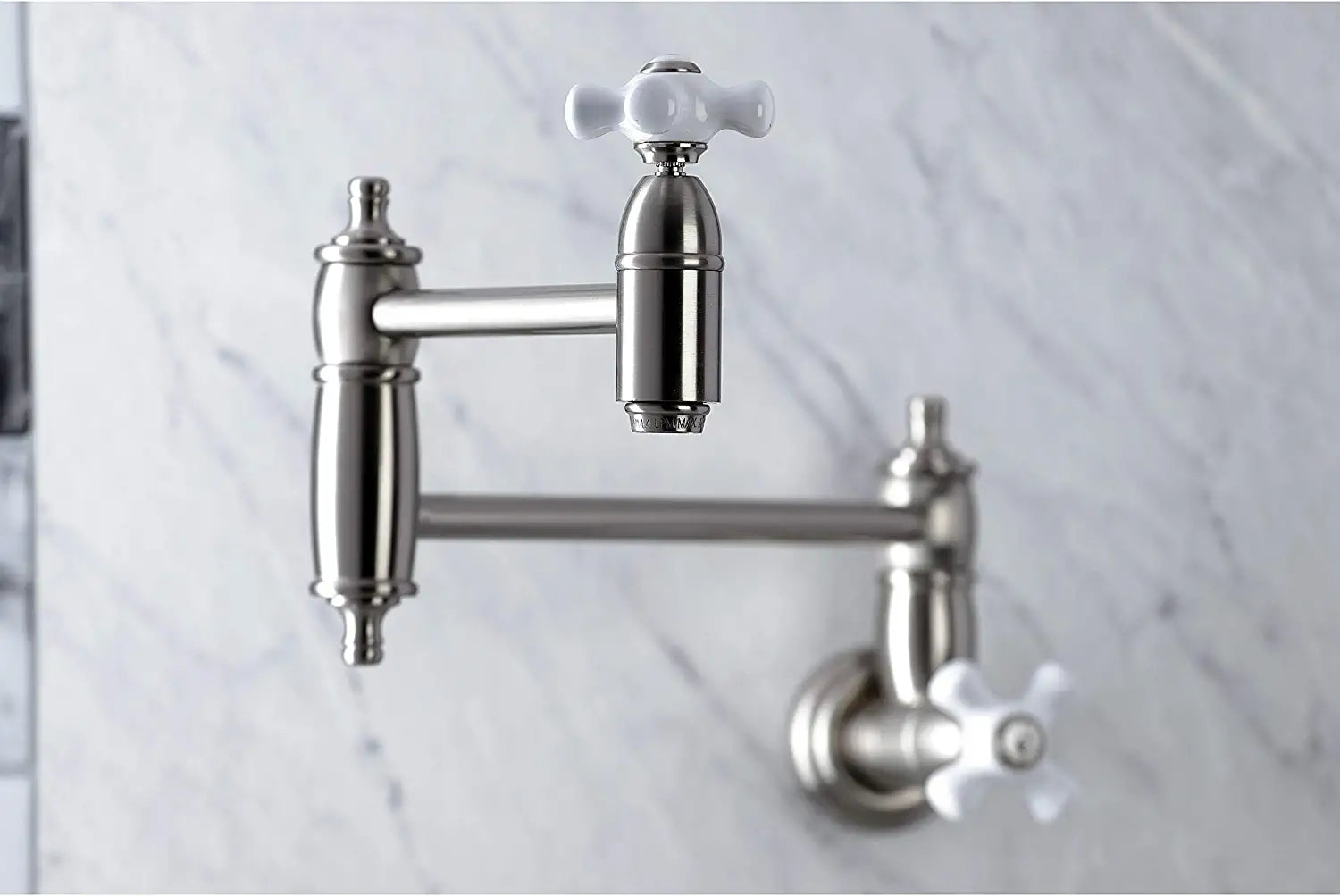 Kingston Brass KS3108PX Restoration Pot Filler, Brushed Nickel