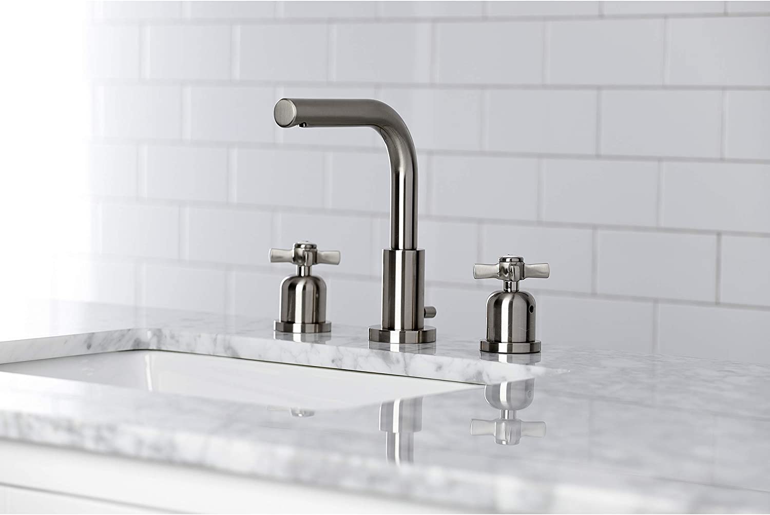 Kingston Brass FSC8958ZX Millennium Widespread Bathroom Faucet, Brushed Nickel