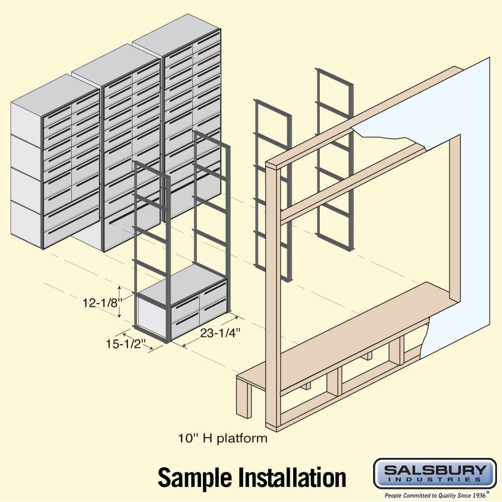 Salsbury Industries 2404 Data Distribution System Aluminum Box, 4 Doors, Aluminum with Black Trim