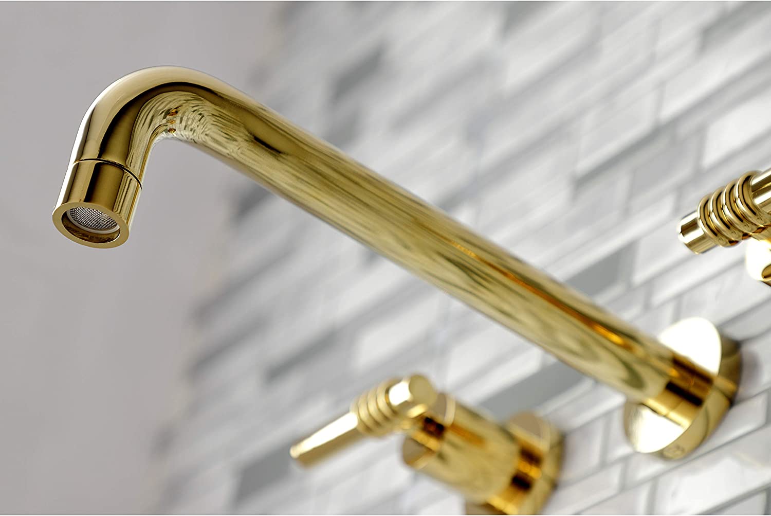 Kingston Brass KS8022ML Milano Tub Faucet, Polished Brass