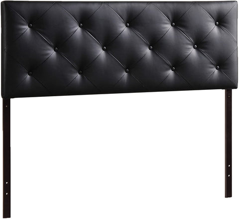 Baxton Studio Baltimore Modern and Contemporary Queen Black Faux Leather Upholstered Headboard