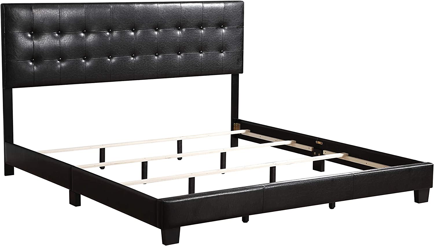 Glory Furniture Caldwell Queen, Black Upholstered bed,