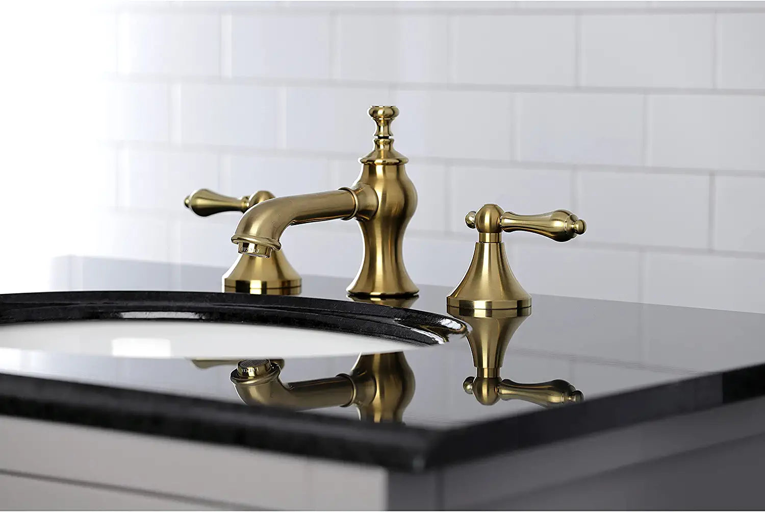 Kingston Brass KC7067AL Vintage 8 in. Widespread Bathroom Faucet, Brushed Brass