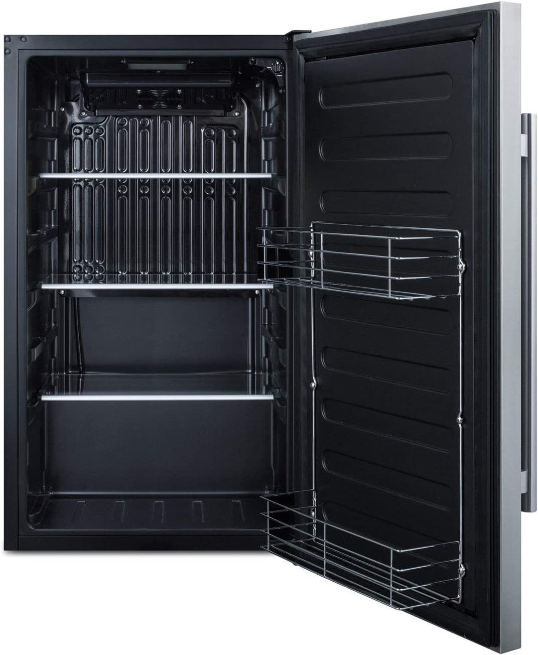 Summit Appliance FF195CSS Commercially Approved ENERGY STAR Certified 19&#34; Wide Shallow Depth All-refrigerator for Built-in or Freestanding Use with Front Lock and Stainless Steel Exterior