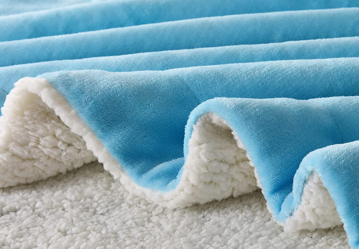 Blue Sherpa Twin Blanket 60inchx80inch Polyester