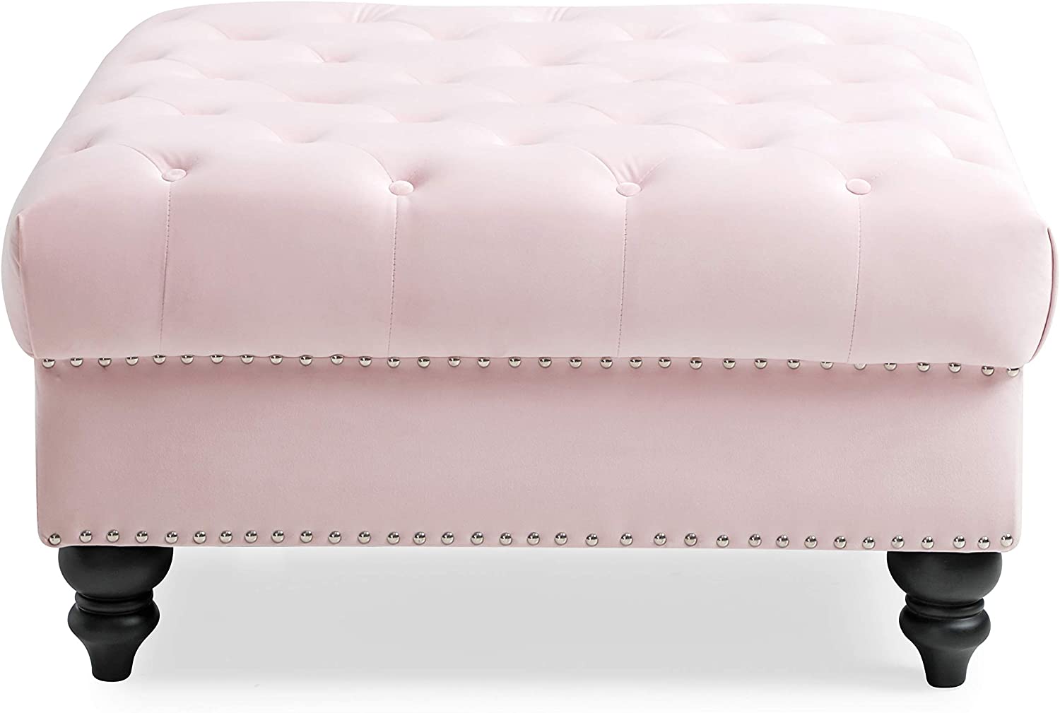 Glory Furniture Nola , Pink Ottoman, 19&#34;H X 35&#34;W X 35&#34;D,