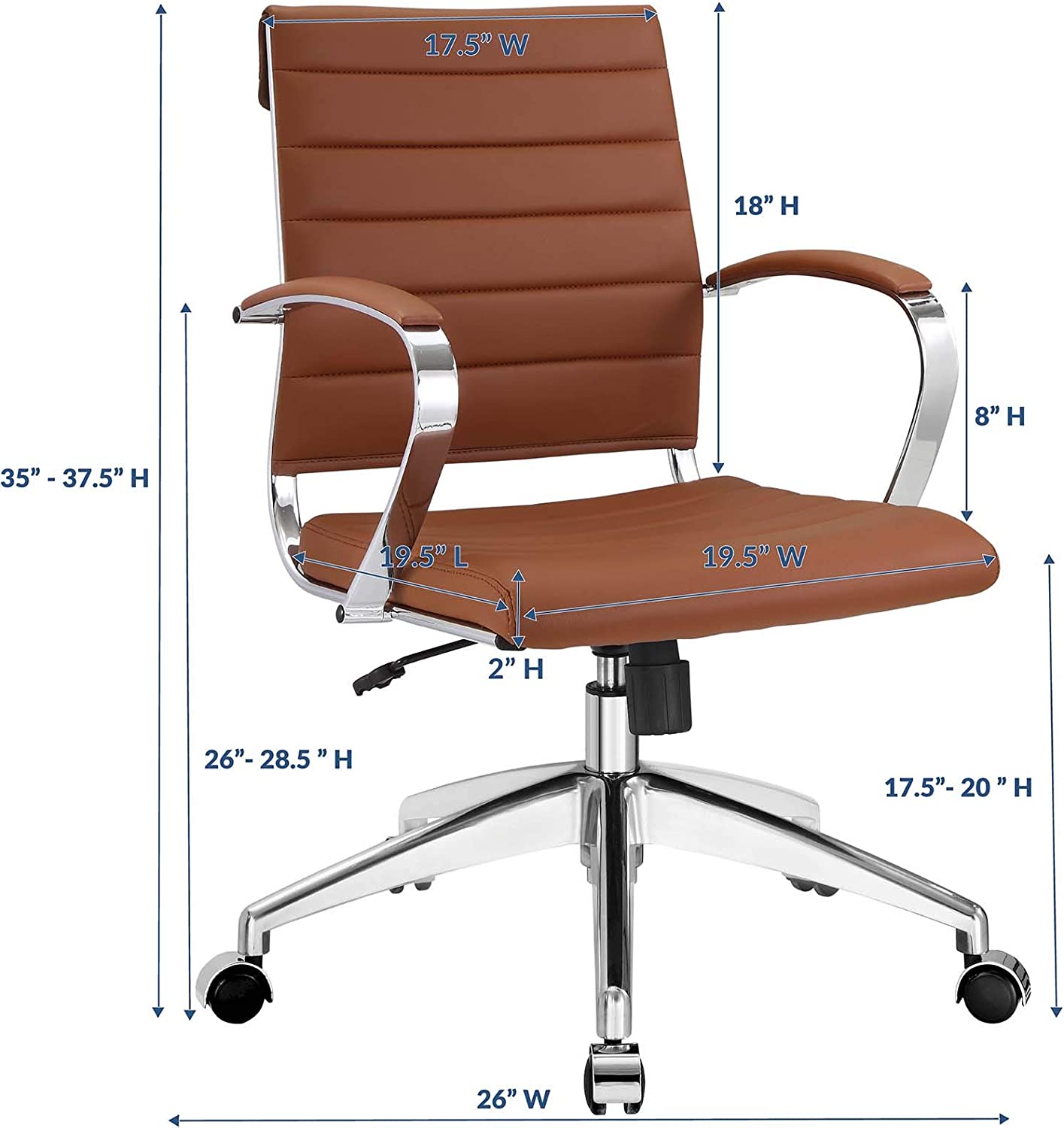 Modway Jive Office Chair, Mid Back, White