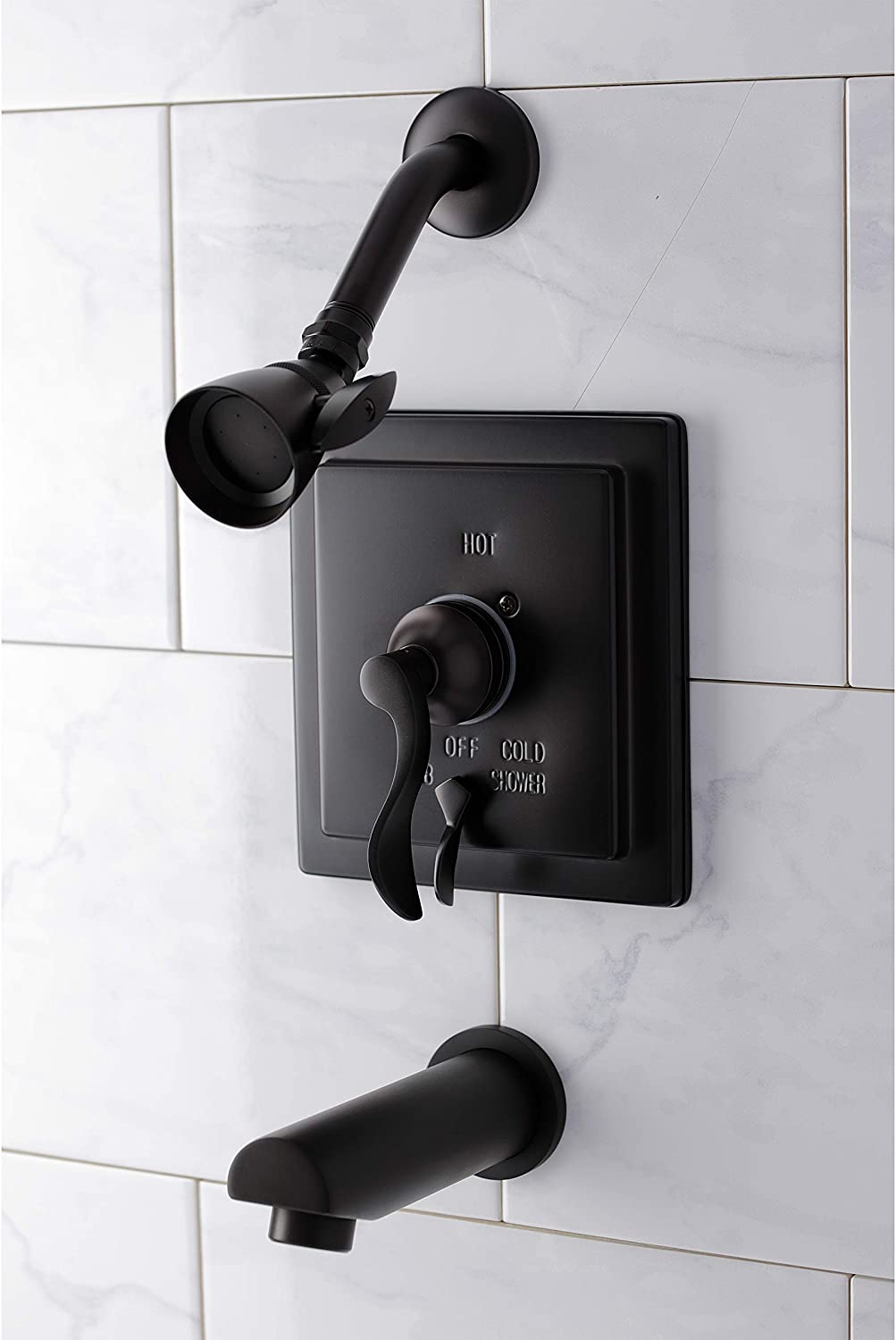 Kingston Brass KB86550DFL Tub and Shower Faucet, Oil Rubbed Bronze