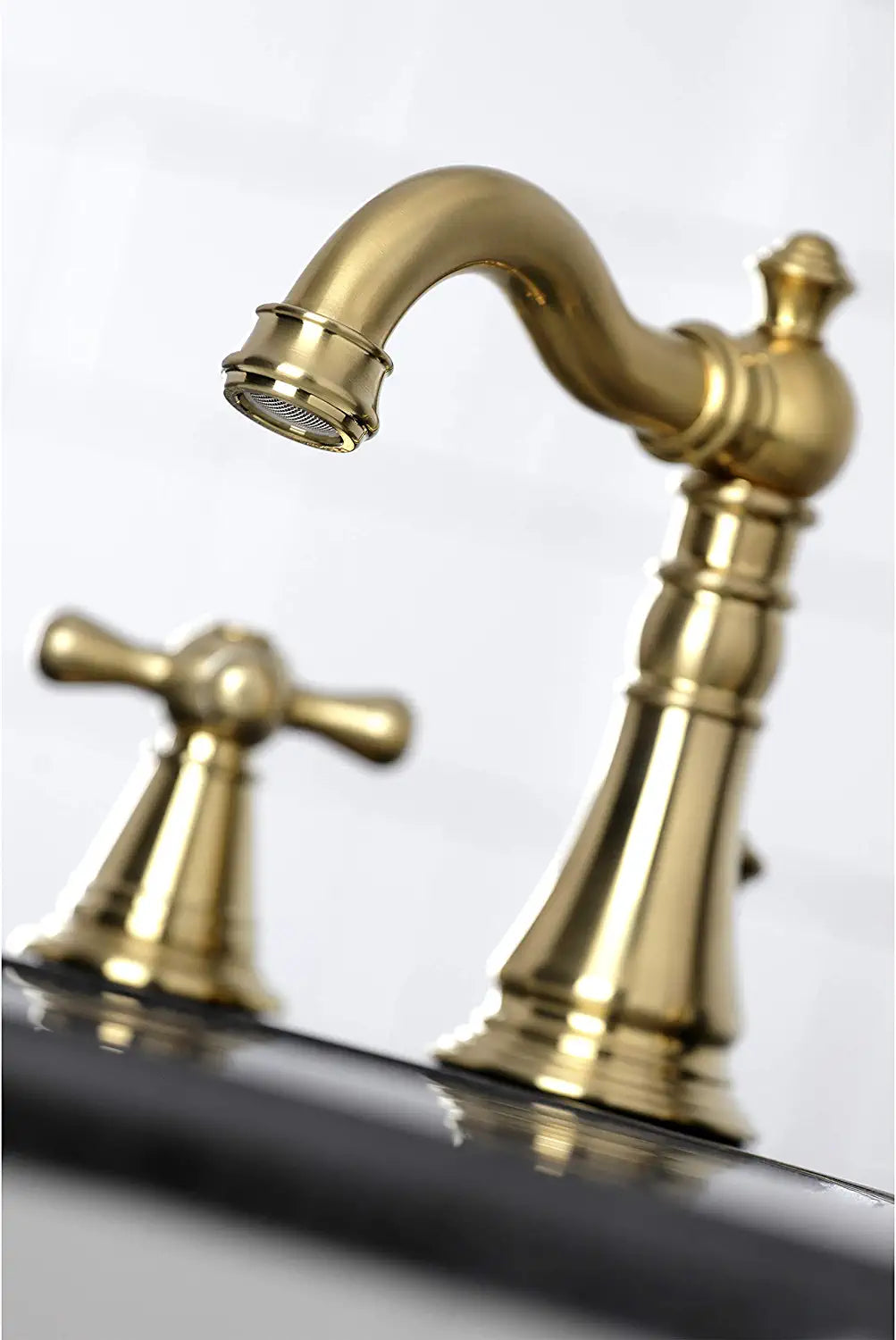 Kingston Brass FSC1973AAX American Classic Widespread Bathroom Faucet, Brushed Brass