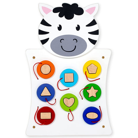 LEARNING ADVANTAGE Zebra Activity Wall Panel - Toddler Activity Center - Wall-Mounted Toy for Kids Aged 18M+ - Decor for Bedrooms and Play Areas