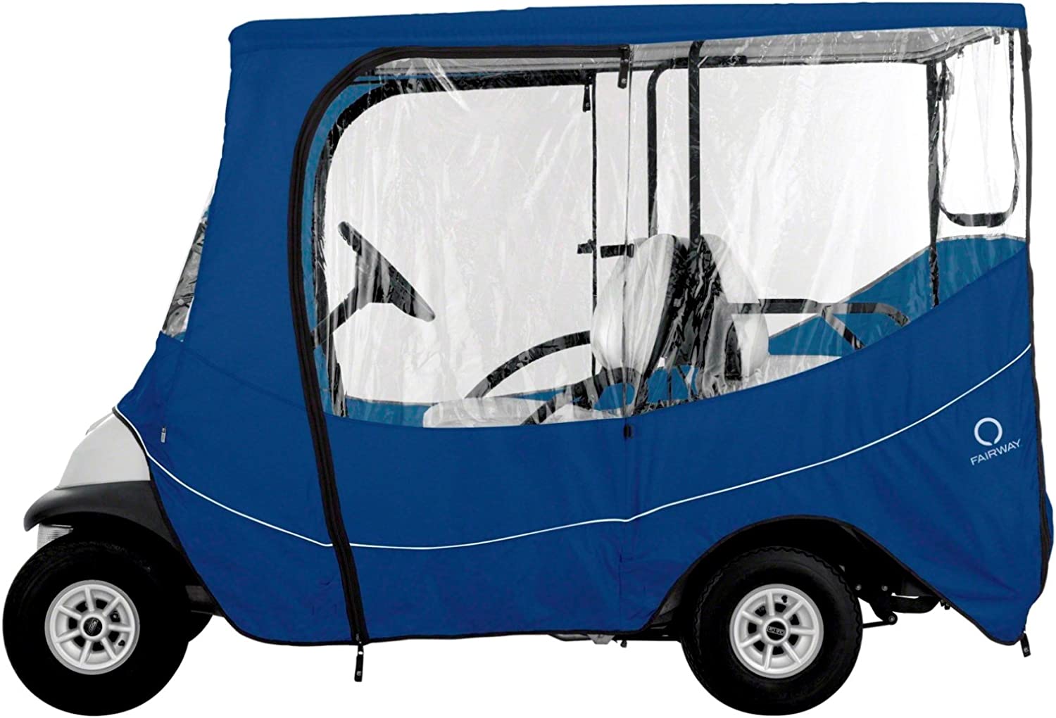 Classic Accessories Fairway Golf Cart Travel Enclosure, Navy, Short Roof