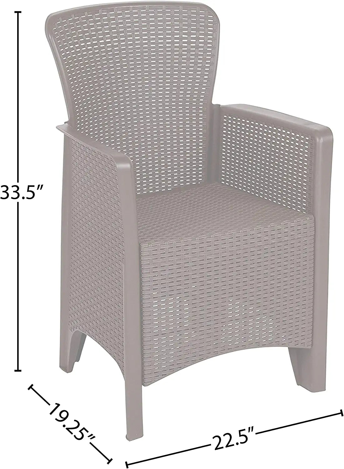 Flash Furniture Dark Gray Faux Rattan Plastic Chair Set with Matching Side Table