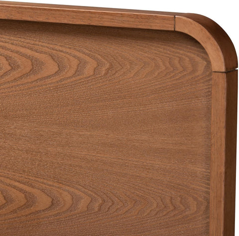 Baxton Studio Mailene Mid-Century Modern Walnut Brown Finished Wood King Size Headboard