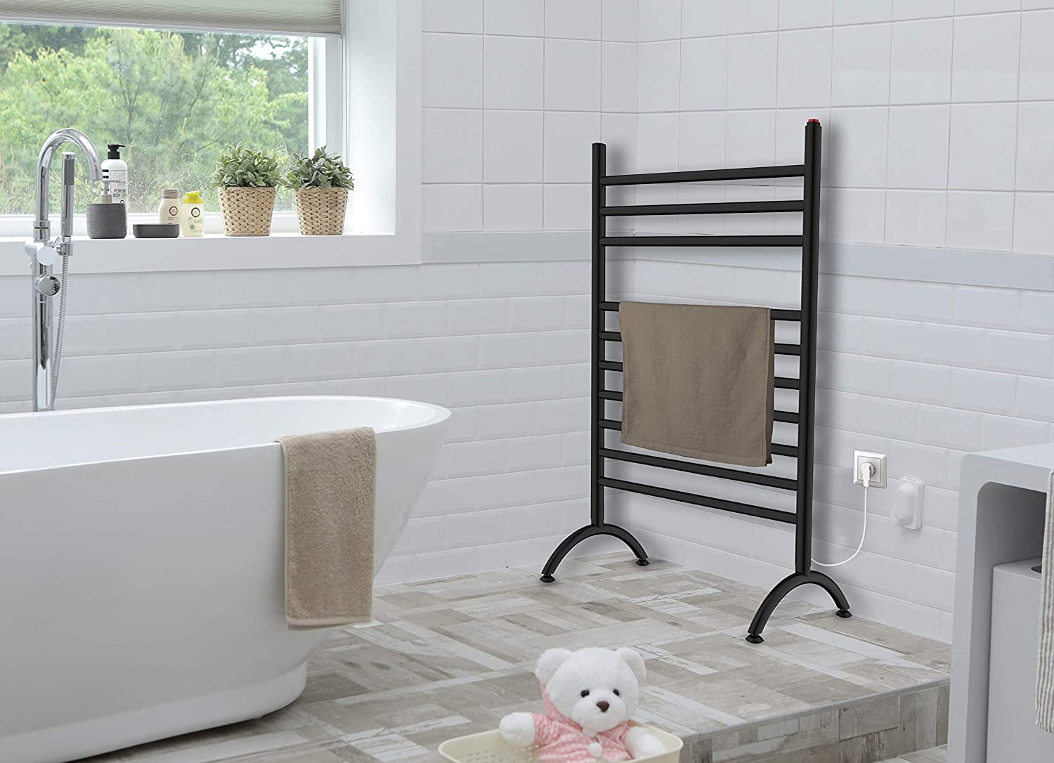 Kingston Brass TWF3123MB Templeton Freestanding Plug-in Towel Warmer, Matte Black