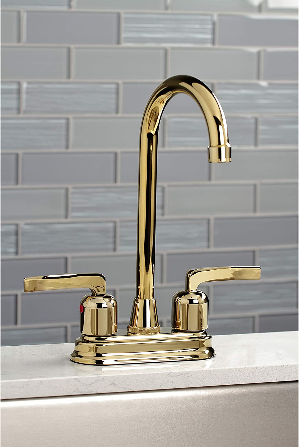 Kingston Brass KB8492EFL Centurion Bar Faucet, Polished Brass