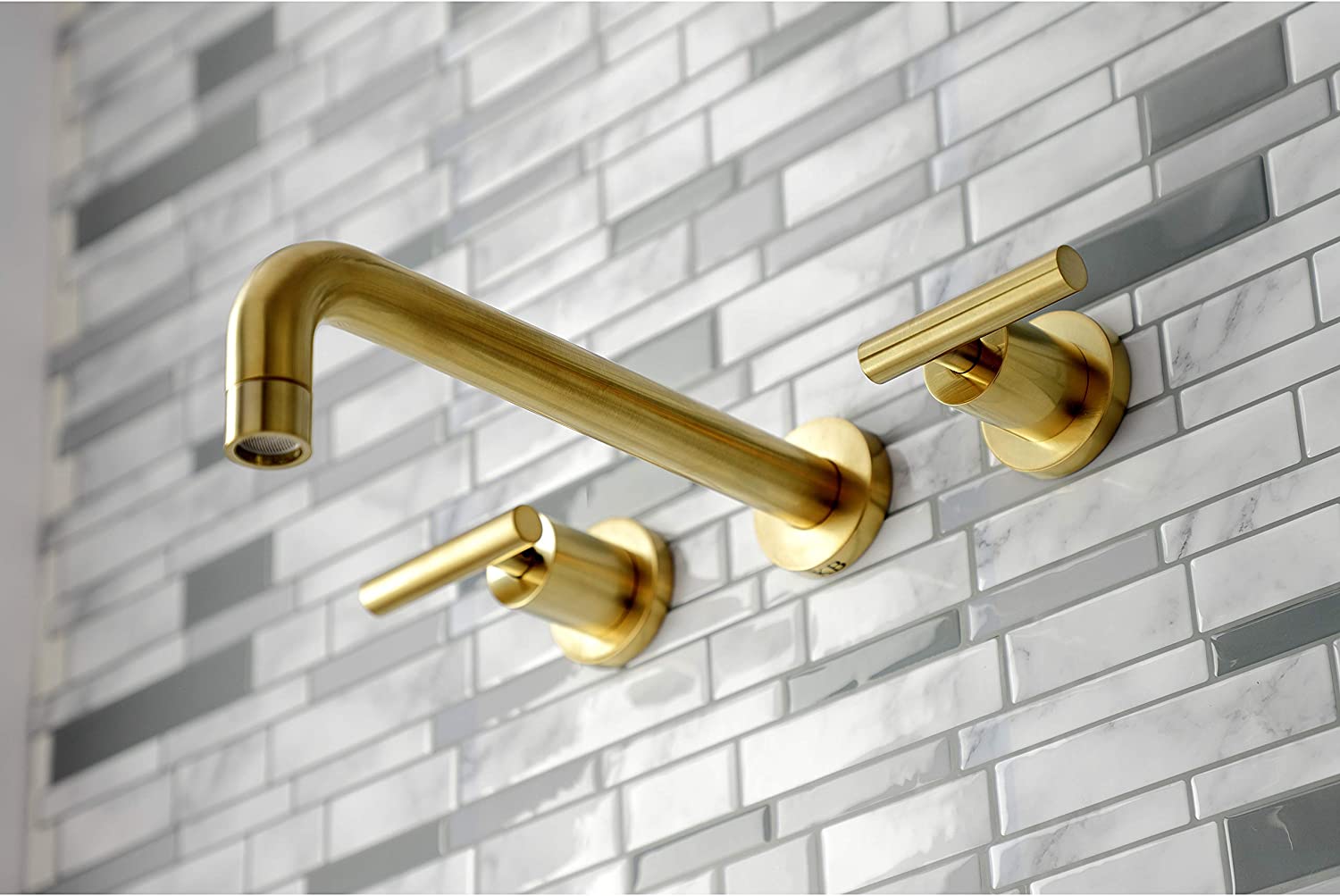 Kingston Brass KS8027CML Manhattan Tub Faucet, Brushed Brass