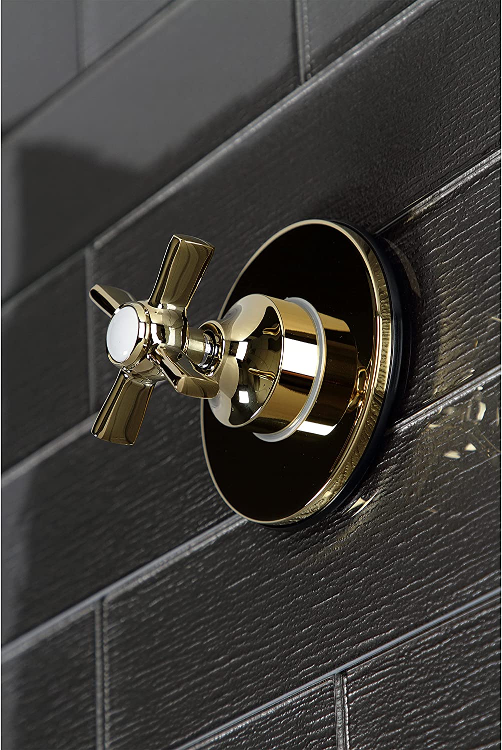 Kingston Brass KS3032ZX Three-Way Diverter Valve with Trim Kit, Polished Brass