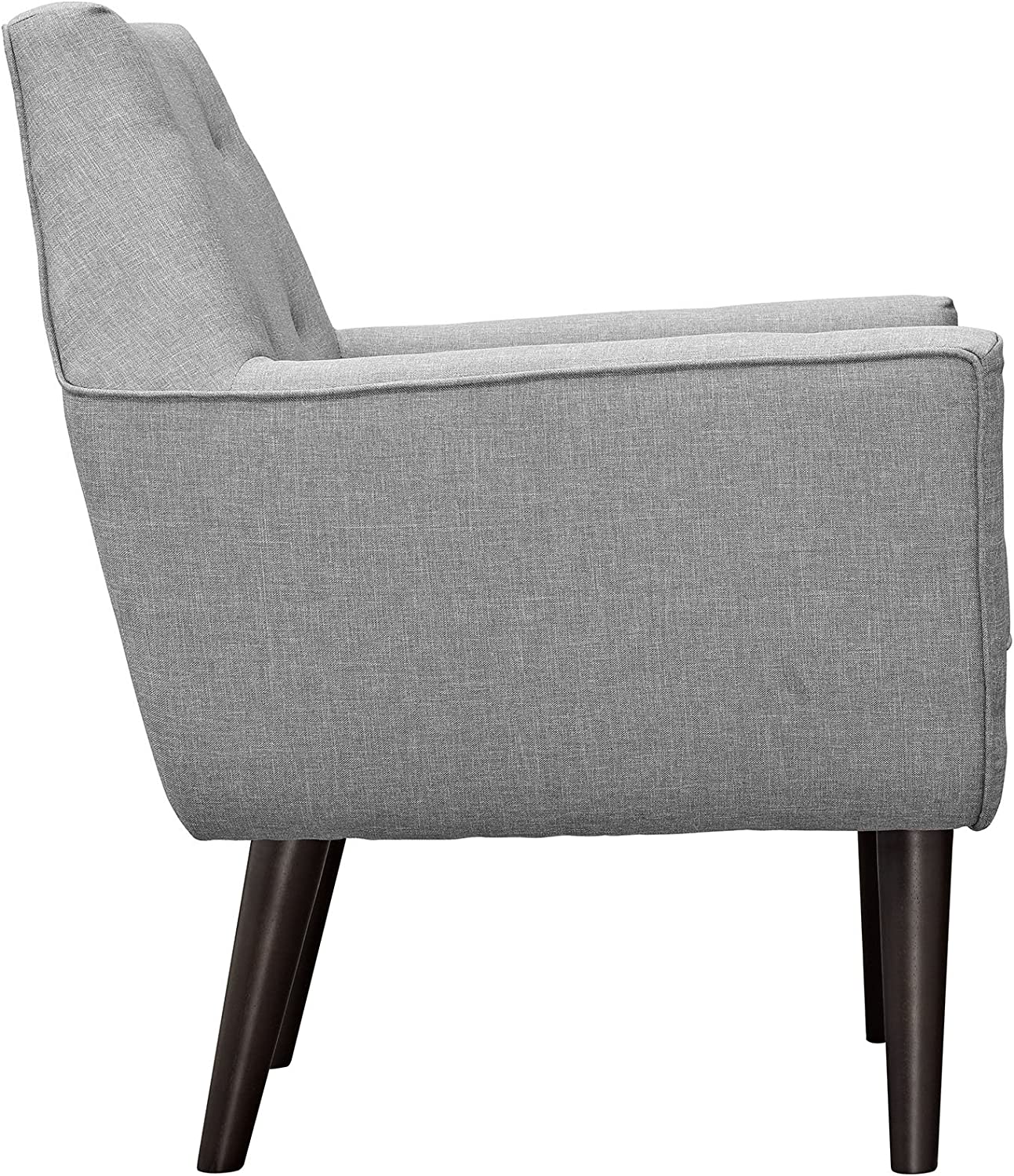 Modway Posit Mid-Century Modern Fabric Upholstered Accent Lounge Arm Chair In Light Gray