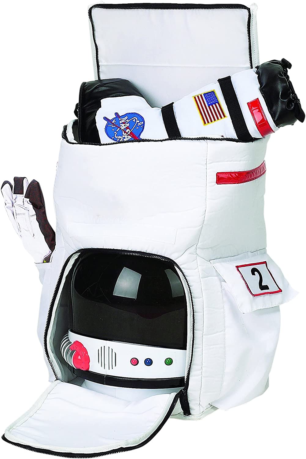 Aeromax Jr. Astronaut Backpack, White, with NASA patches