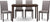 Baxton Studio Andrew 5-Piece Dining Set, Dark Brown/Grey