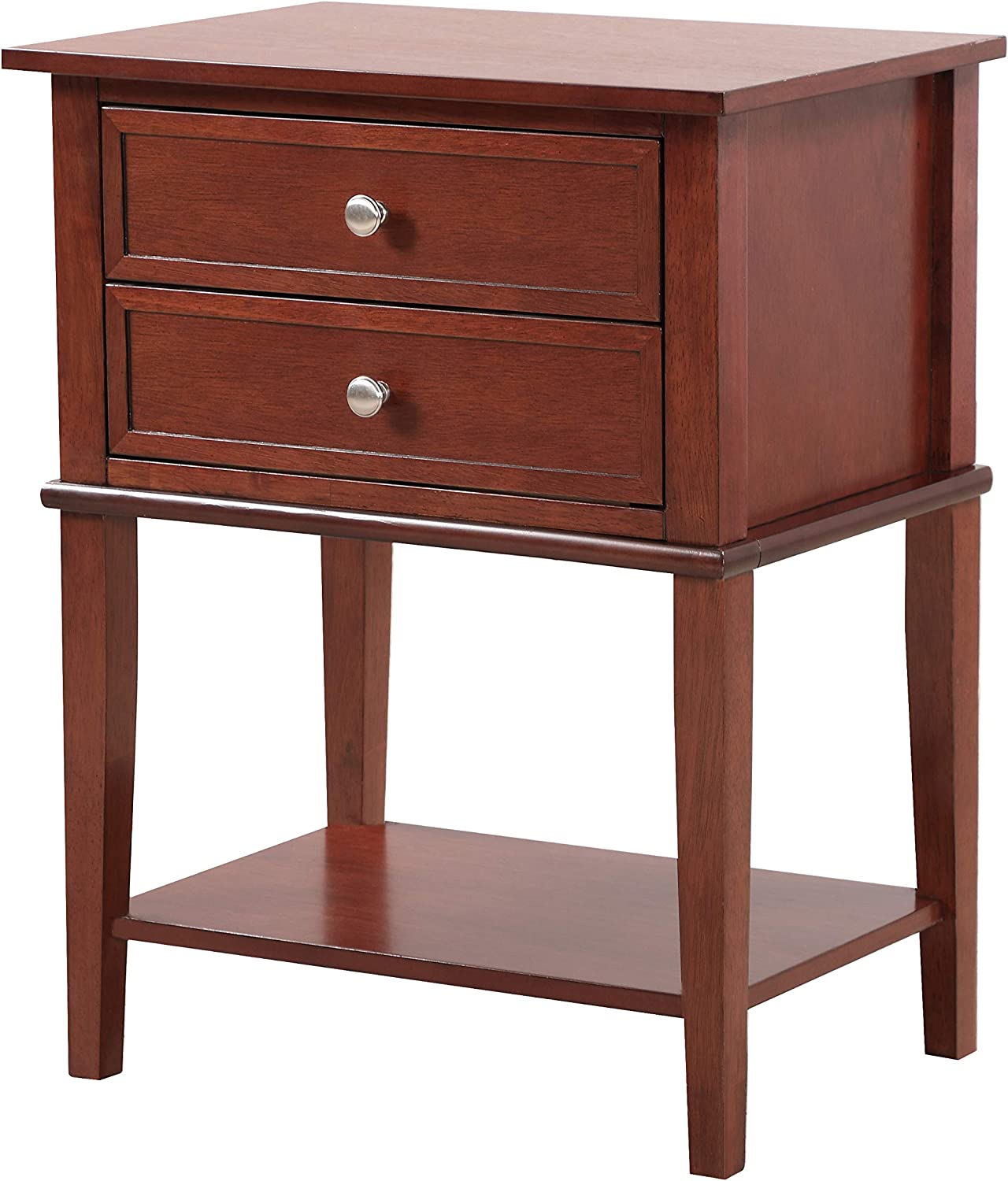 Glory Furniture Newton , Cappuccino Nightstand, SIDE TABLE 28&#34; H x 16&#34; W x 22&#34; D