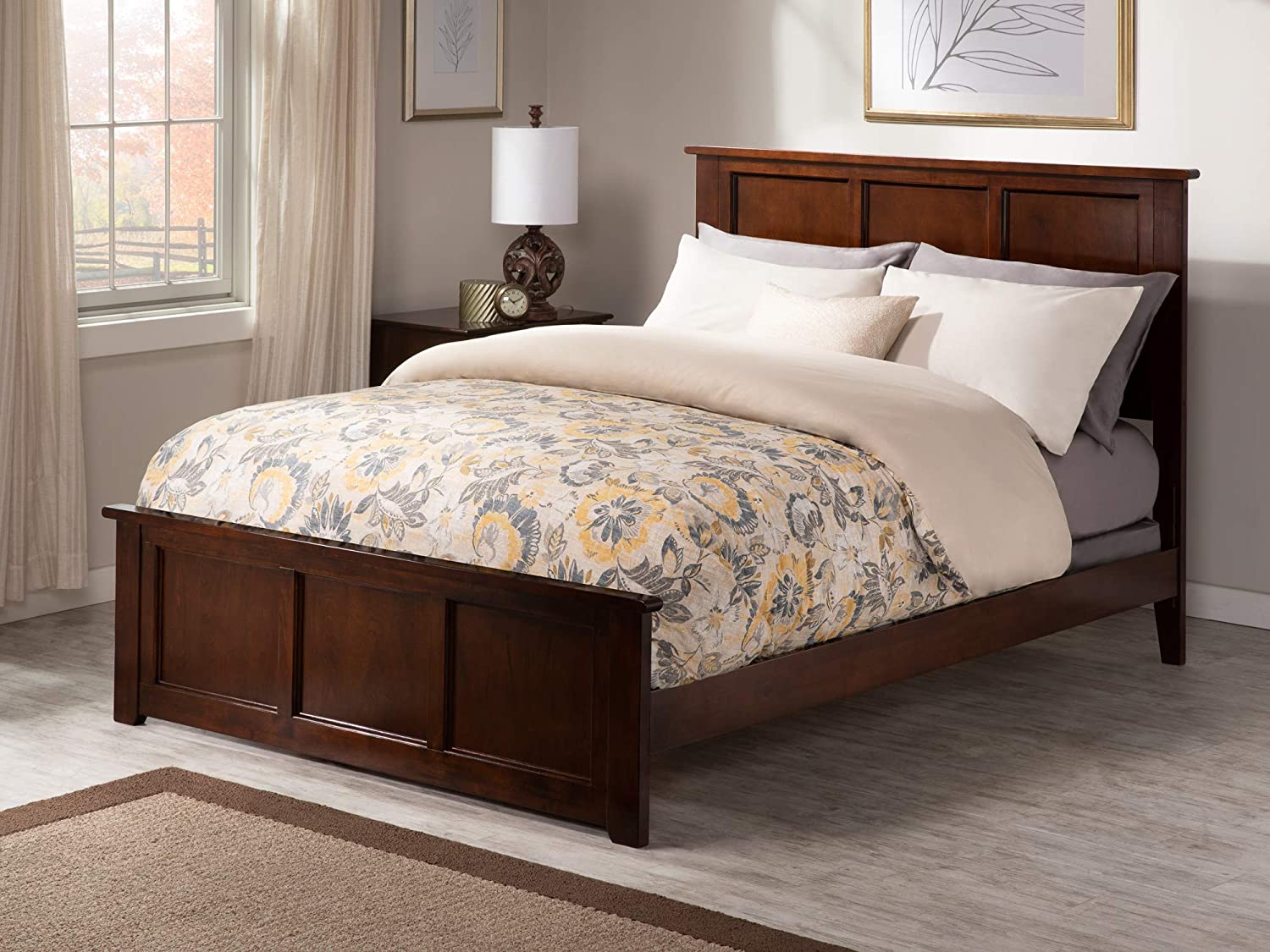 AFI Atlantic Furniture AR8636034 Madison Traditional Bed with Matching Foot Board, Full, Walnut