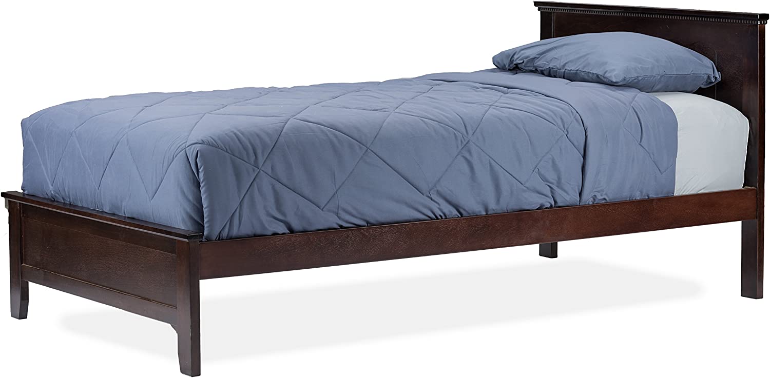 Baxton Studio Schiuma Cappuccino Wood Contemporary Bed, Twin, Brown