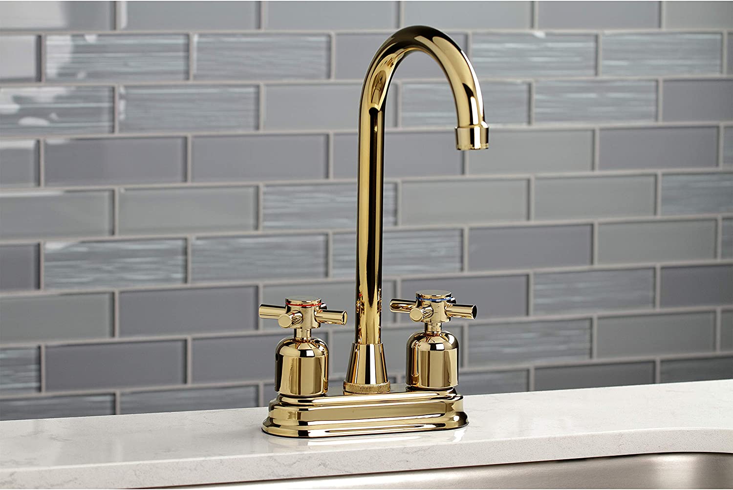 Kingston Brass KB8492DX Concord Bar Faucet, Polished Brass