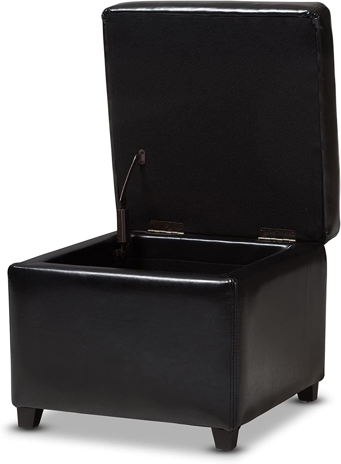 Baxton Studio OMY-162-J023-Black Storage-Ottomans, 18Lx18Wx15H, Raven Black