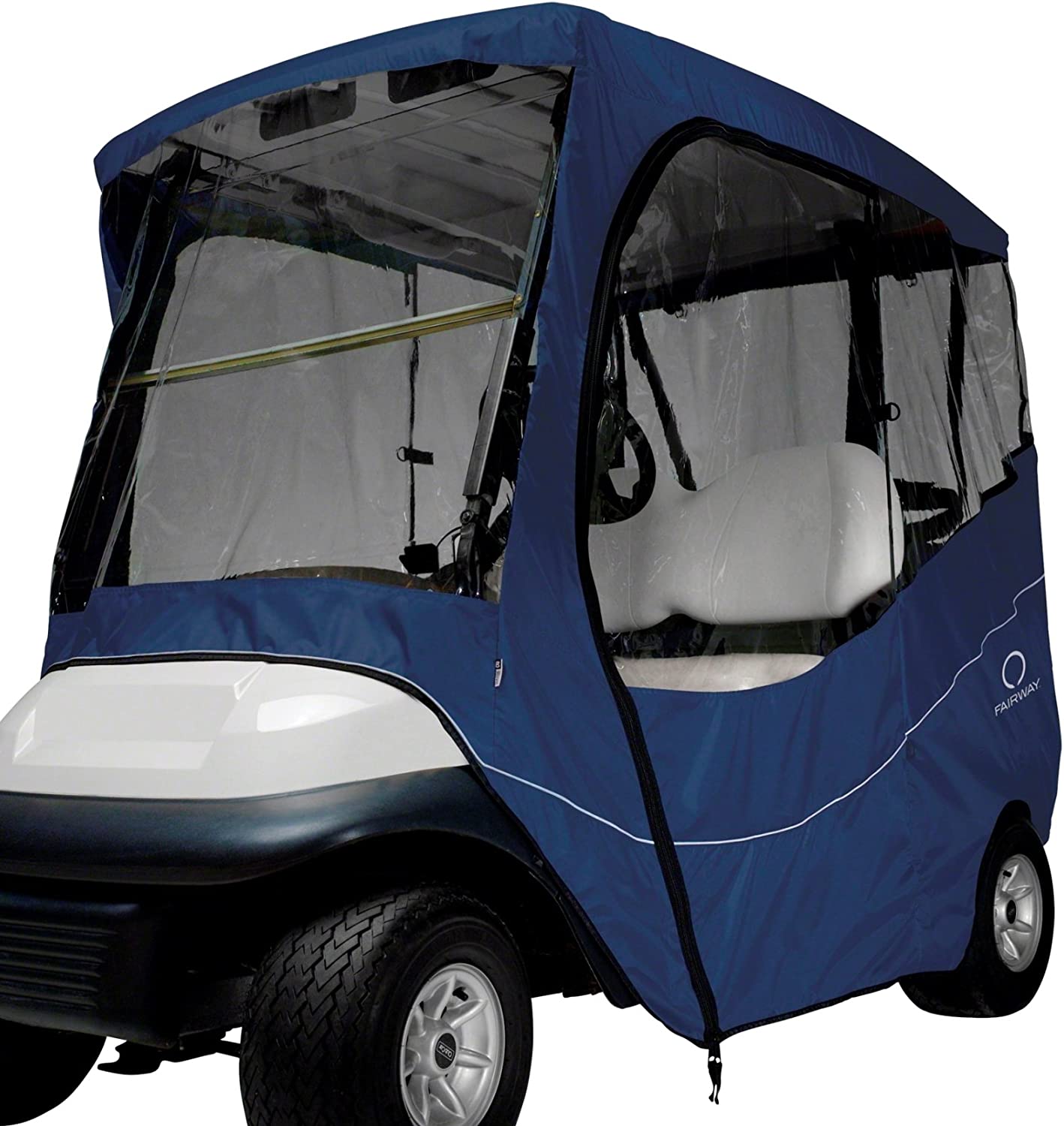 Classic Accessories Fairway Golf Cart Travel Enclosure, Navy, Short Roof