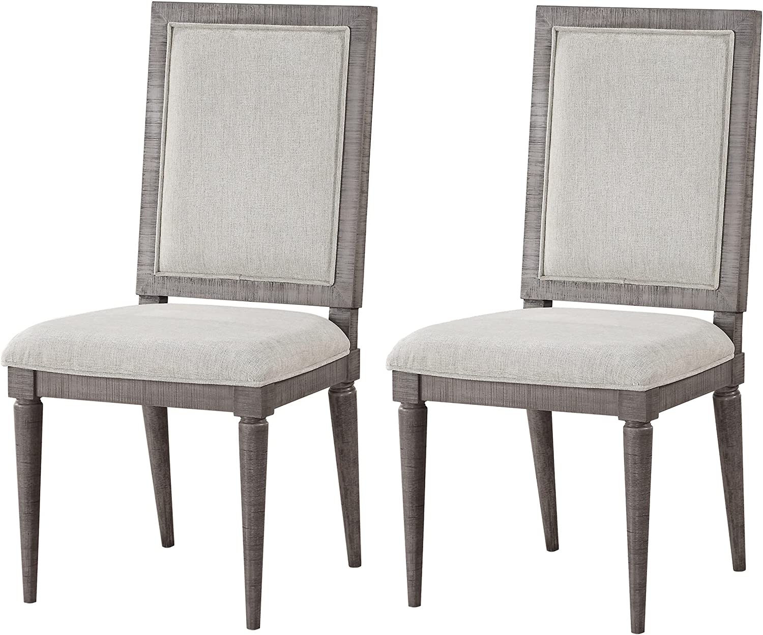ACME Artesia Side Chair (Set-2) - - Fabric &amp; Salvaged Natural