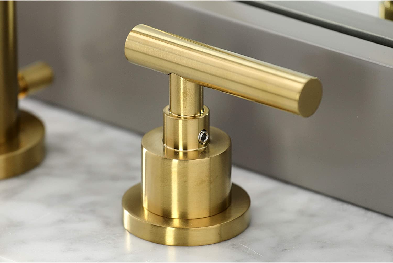 Kingston Brass FSC8923CML Manhattan Widespread Bathroom Faucet, Brushed Brass