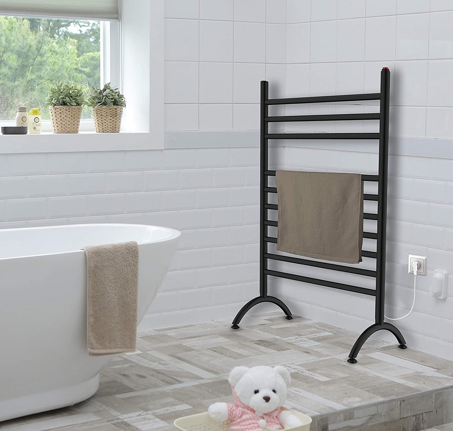 Kingston Brass TWF3123MB Templeton Freestanding Plug-in Towel Warmer, Matte Black