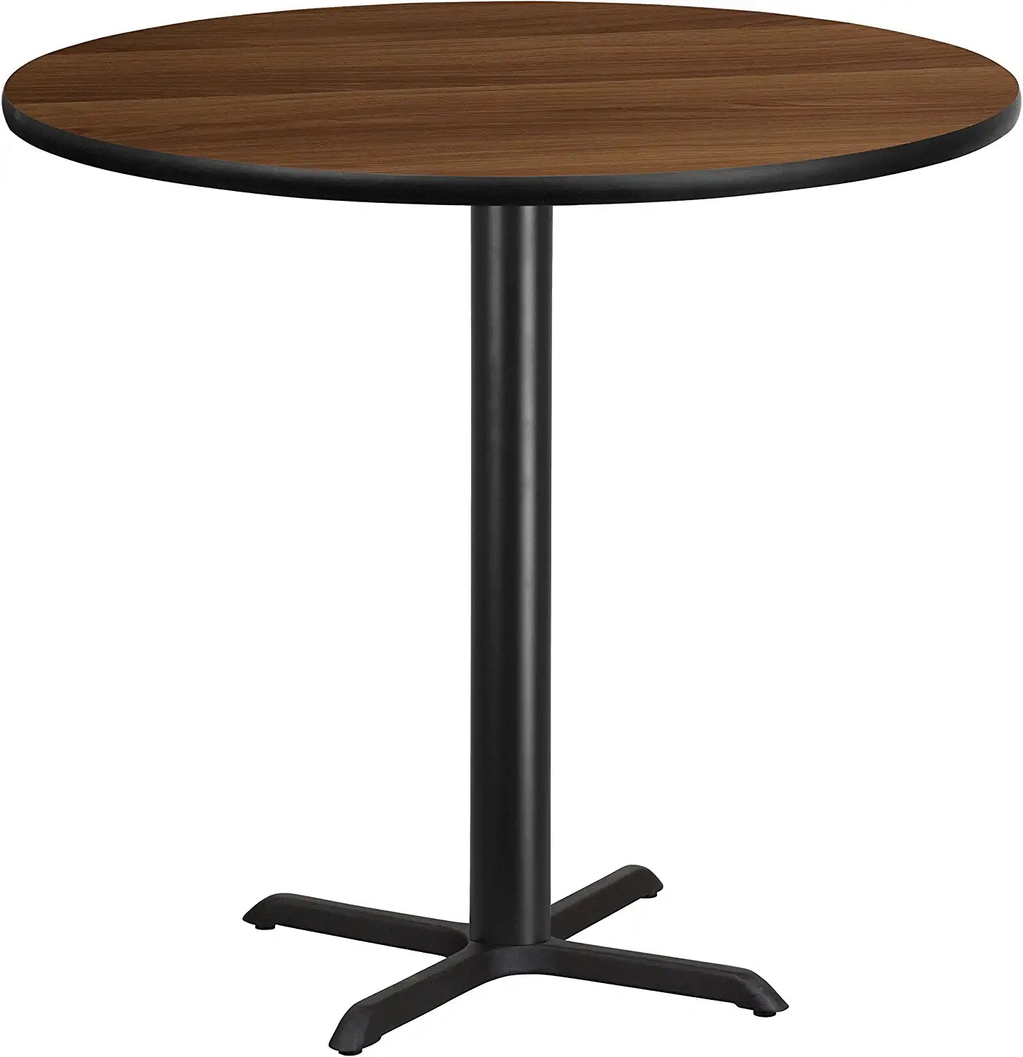 Flash Furniture 42&#39;&#39; Round Walnut Laminate Table Top with 33&#39;&#39; x 33&#39;&#39; Bar Height Table Base