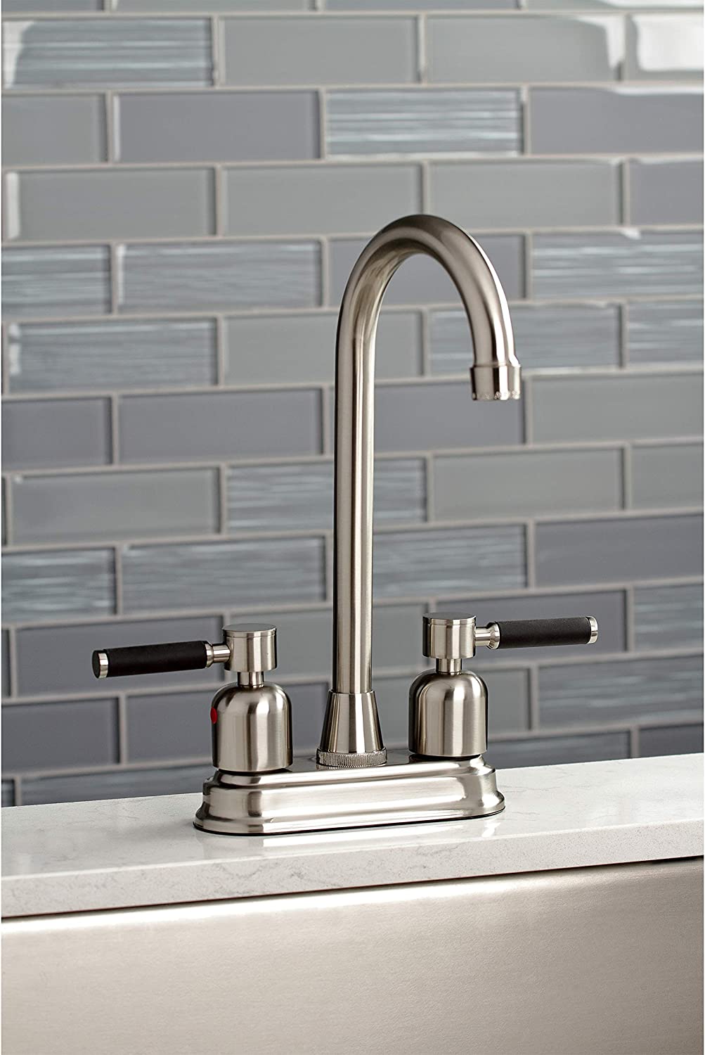 Kingston Brass KB8498DKL Kaiser Bar Faucet, Brushed Nickel