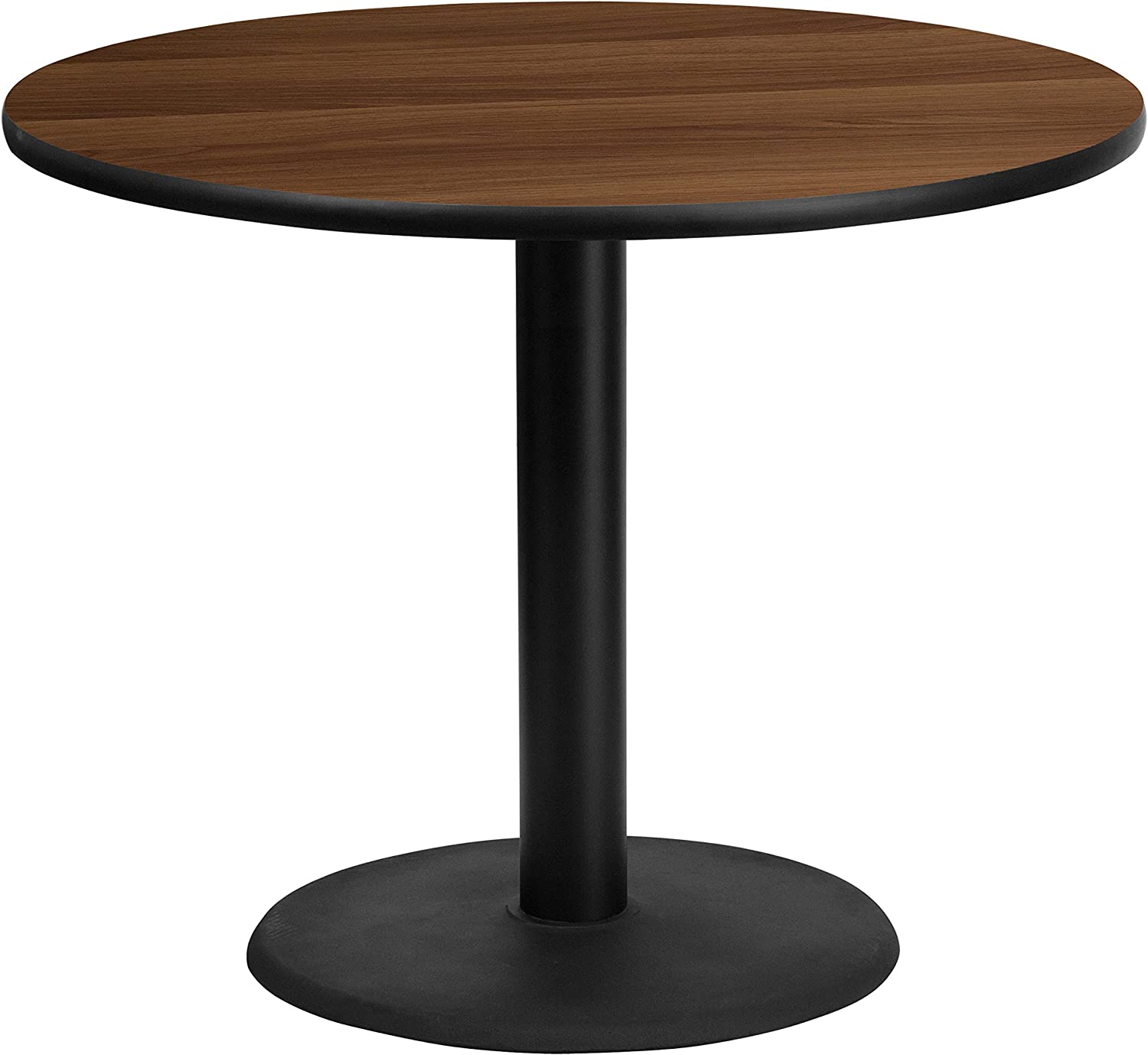 Flash Furniture 36&#39;&#39; Round Walnut Laminate Table Top with 24&#39;&#39; Round Bar Height Table Base
