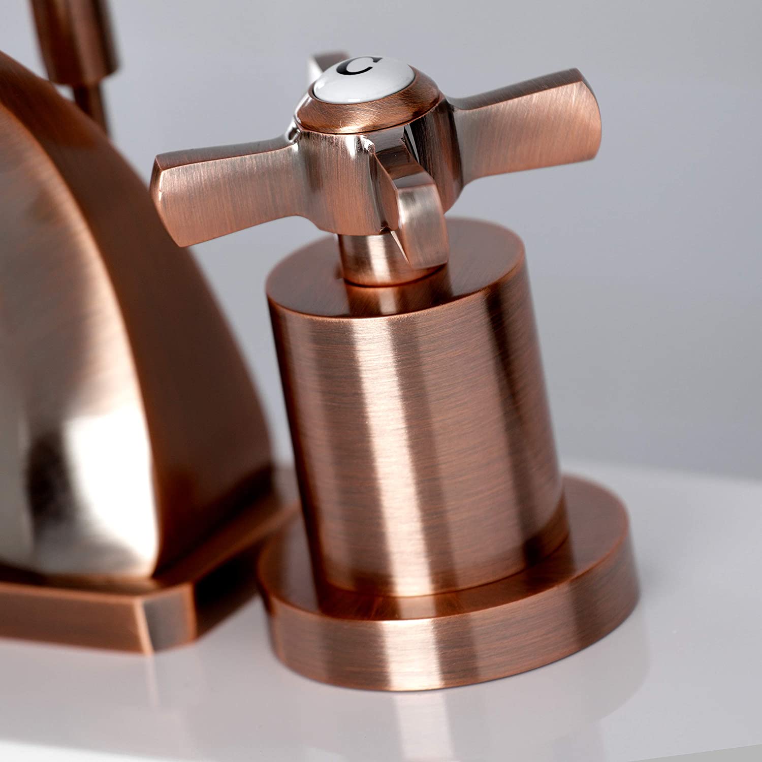 Kingston Brass KS494ZXAC Millennium Widespread Bathroom Faucet, Antique Copper