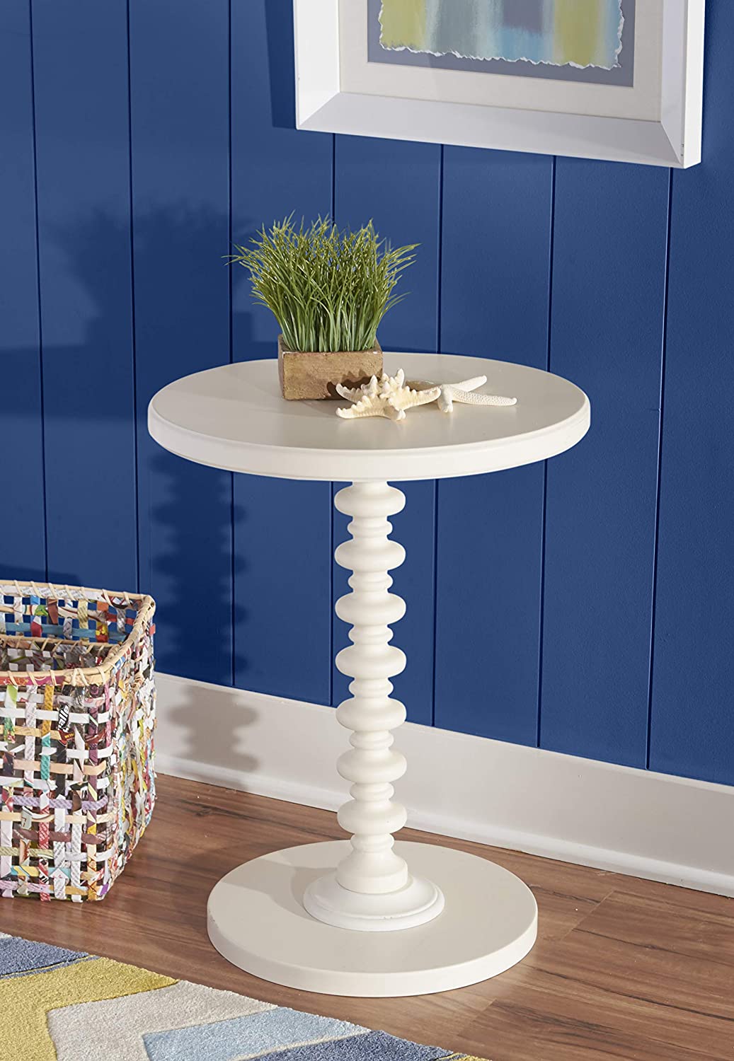 Powell Furniture Powell Round Spindle, White Table