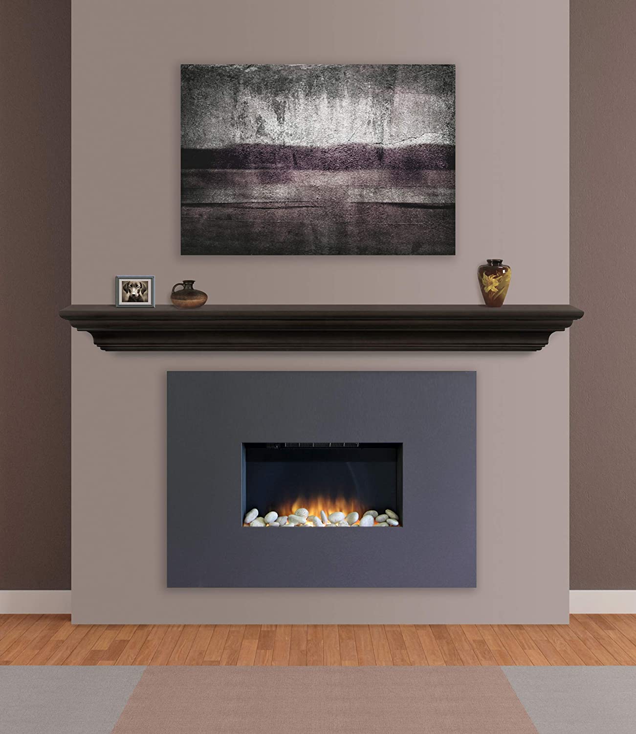 The Crestwood 60 Shelf or Mantel Shelf MDF Black Paint