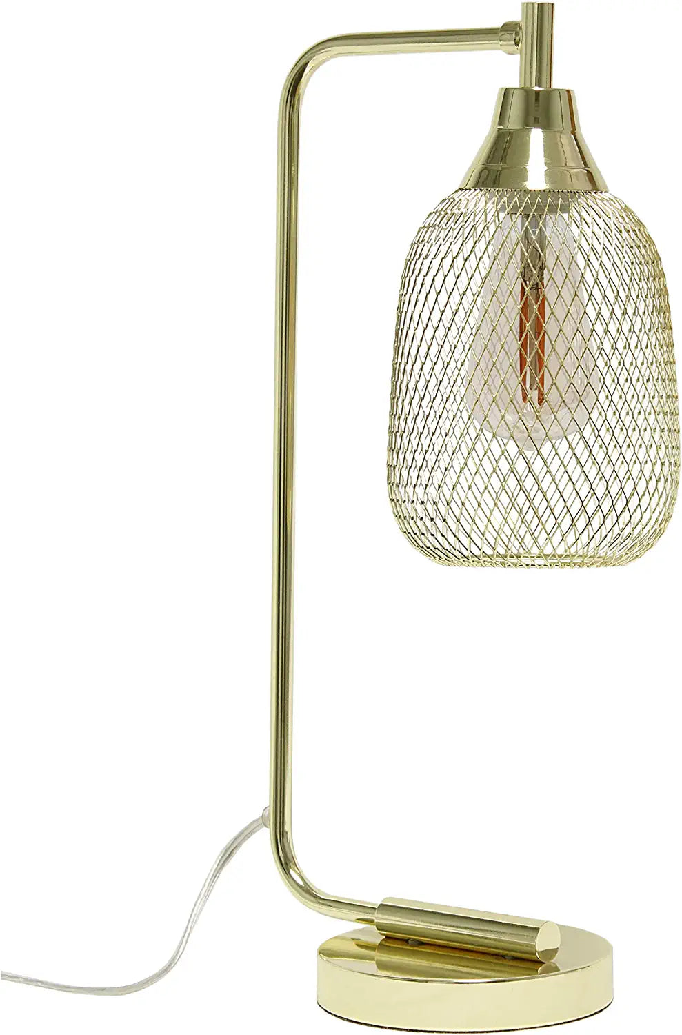 Elegant Designs LD1060-GLD Mesh Wire Table Lamp, Gold