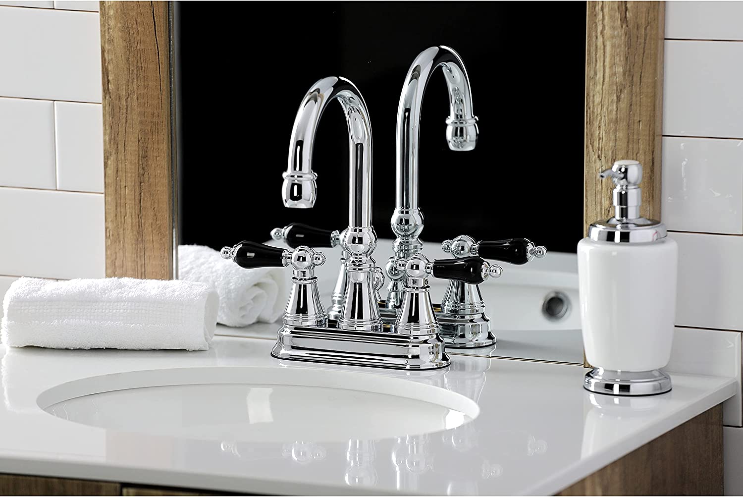 Kingston Brass KS2611PKL Duchess 4&#34; Centerset Bathroom Faucet, Polished Chrome